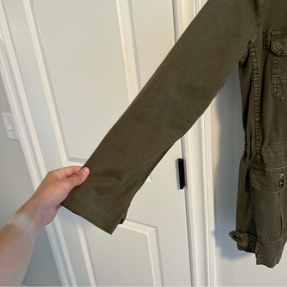 Anthropologie Green Cotton Knit Jacquard Mixed Media Jacket Small - Picture 14 of 16